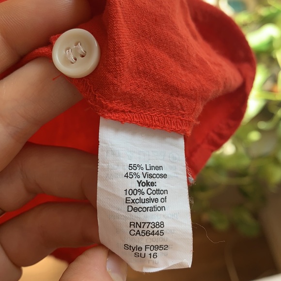 MADEWELL Red W/POCKETS Summer Linen Dress - Picture 10 of 10